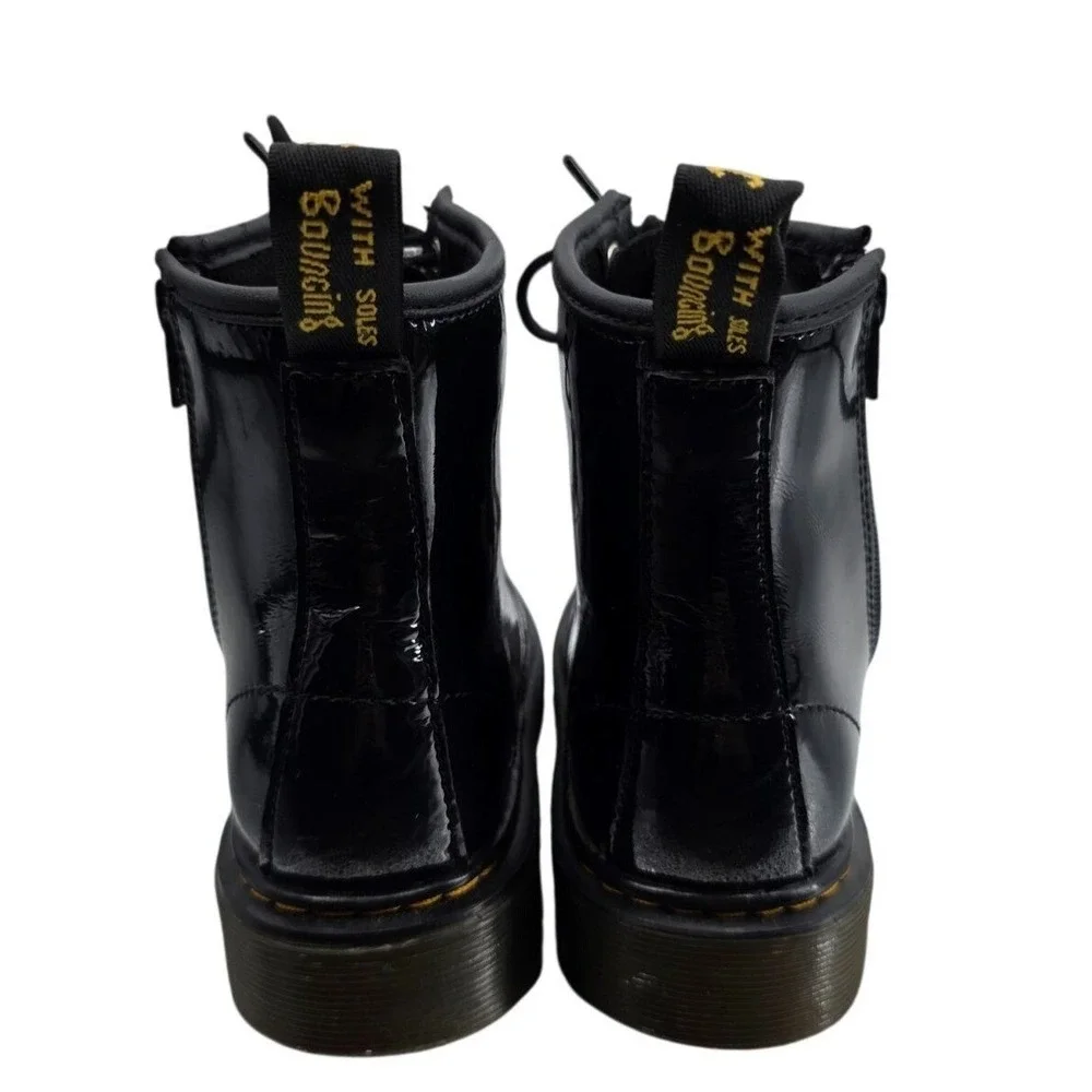 Dr. Martens 1460 J Black Patent‎ Leather Boots Youth Size 2 US Zip